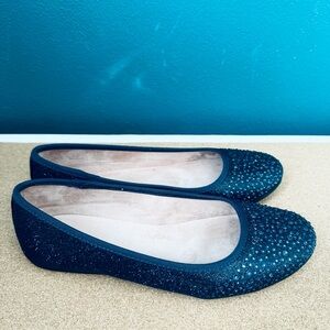 NIB Style & Co Navy Blue Glitter Flats / 9